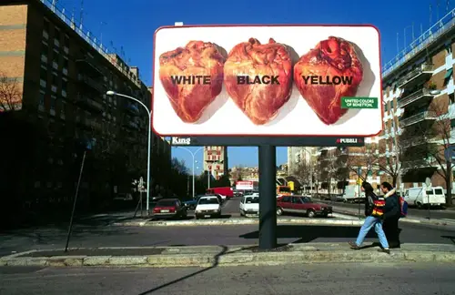 A Benetton anti-racism advert in Rome, 1996
