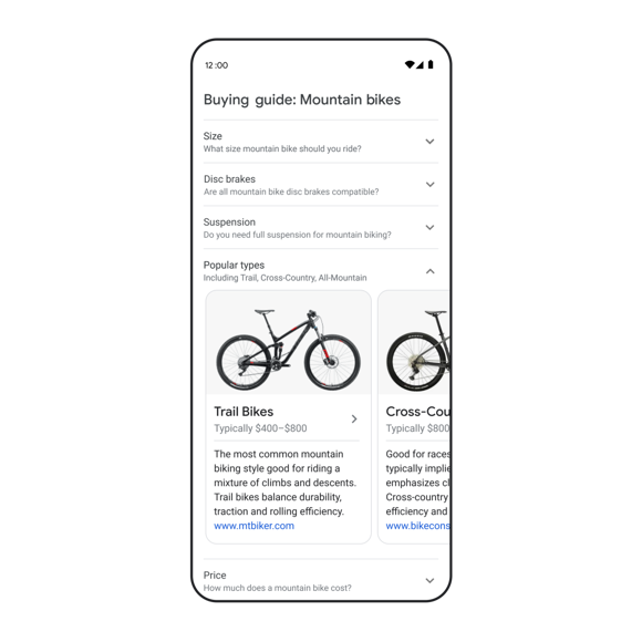 Buying guide feature in Google
