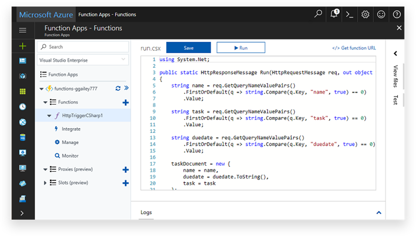 Microsoft Azure functions